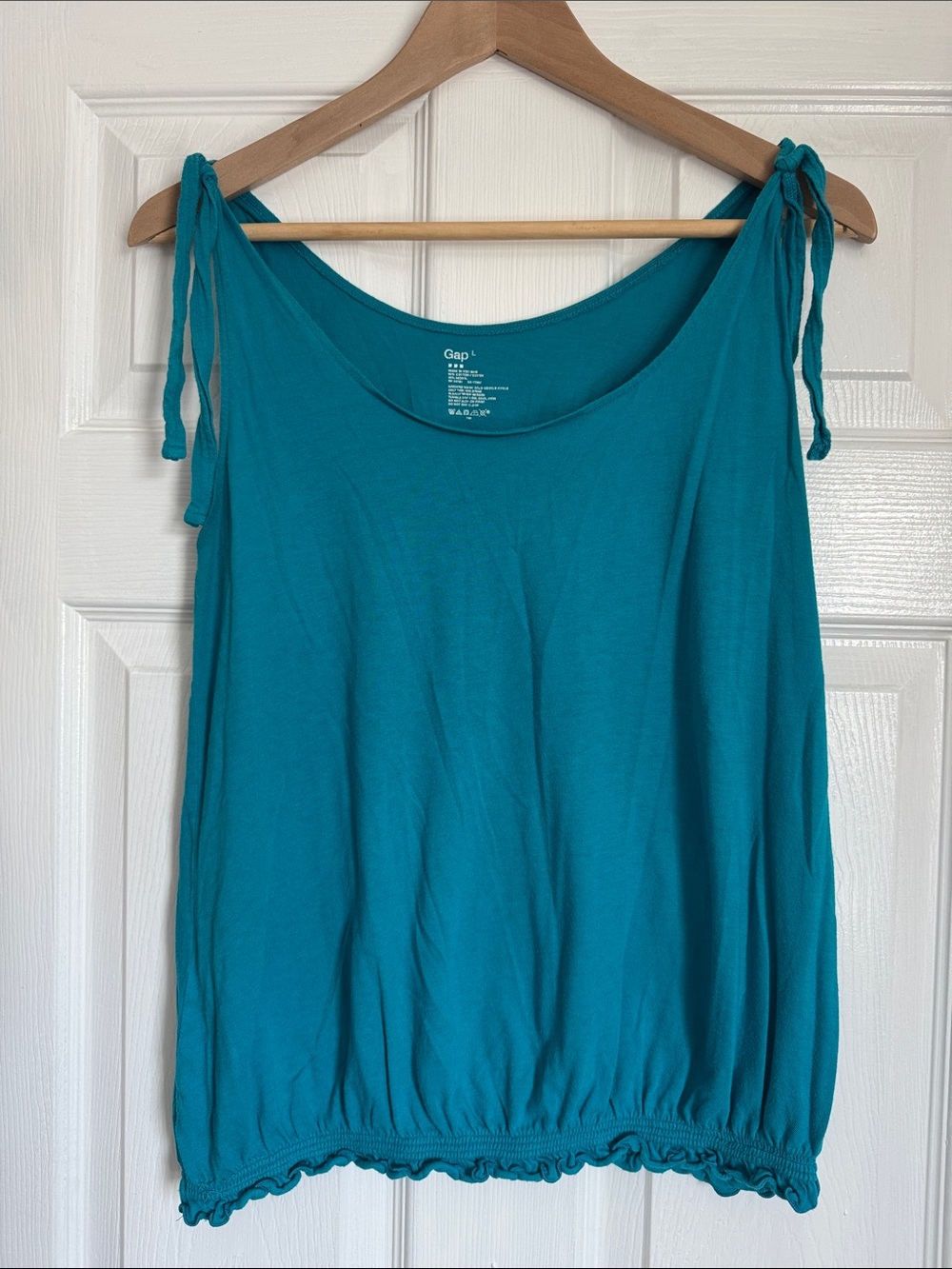 GAP Teal Tie-Shoulder Tank Top